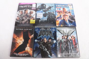 Lot Of 6 DVD's Iron Fist Gi Joe Fantastic Four X-men Doom Batman Begins