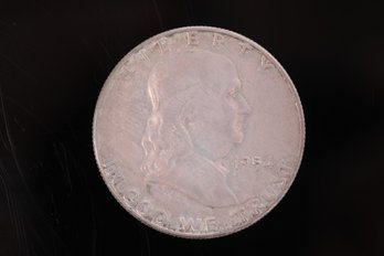 1954 S  Benjamin Franklin Silver Half Dollar