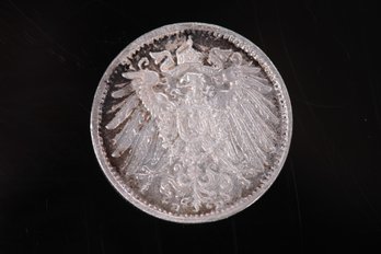 1915 DD German Silver 1 Mark Coin