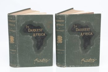 In Darkest Africa By Henry M. Stanley Two Volumes Scribners 1900 Map In Pocket