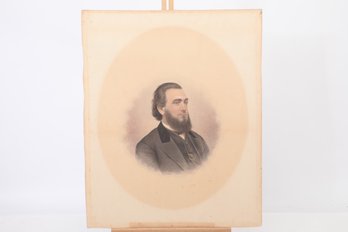 16' X 20' Late 1800 Hand Painted Photograph Of Gentleman Signed E. S. Hansen Hartford, CT