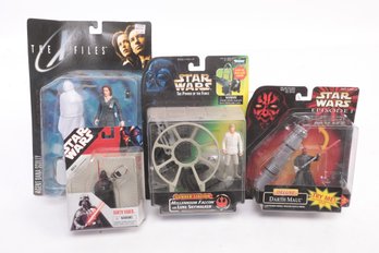 Lot Of 3 Star Wars Figures And 1 X-files Figure