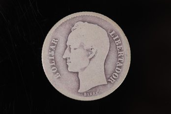 . 1929 Venezuela Silver 5 Lei