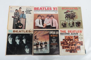 6 Original Beatles Records: Meet The Beatles, Something New, 2nd Album, '65, The Beatles Yesterday & Today