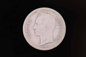 1945 Venezuela Silver2.5 Lei Coin