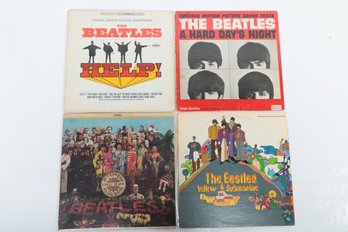 4 VTG Beatles Vinyl LPs: Yellow Submarine, Sgt Peppers Lonely Hearts, HELP!, Hard Days Night