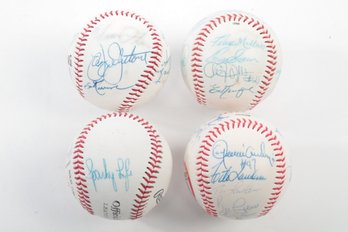 Lot Of 4 Team Signed Baseballs