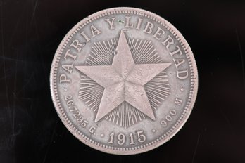 1915 Cuba Silver One Peso