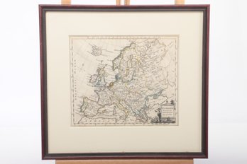 Framed Circa 1700's Map Europe Drawn From The Best Authorities By T. Kitchin