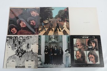 6 Original Beatles Vinyl LPs: Revolver, Hey Jude, Let It Be, White Album, Rubber Soul & Abbey Road