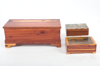 Grouping Of 3 Vintage Wood Boxes