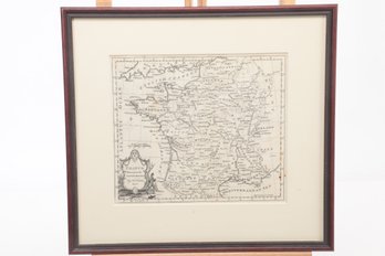 Framed Circa 1700's Map France Drawn From The Best Authorities By T. Kitchin