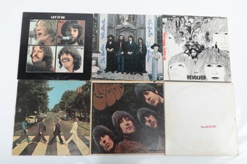 6 Original Beatles Vinyl LPs: Revolver, Hey Jude, Let It Be, White Album, Rubber Soul & Abbey Road