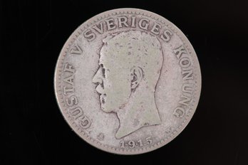 1915 Sweden Silver One Krona