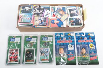 Grouping Of Mixed Unsorted Sports Cards W/Sealed NFL Headliners