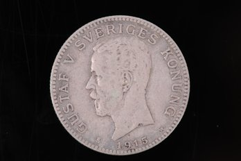 1915 Sweden Silver One Krona