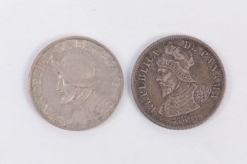 1904 And 1947 Panama Silver Coins