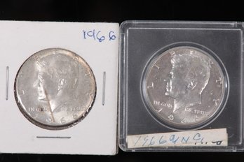 Two 1966 Kennedy Silver Half Dollars