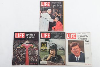 4 LIFE Magazines, Kennedy, Ike, The Pope,  1960s