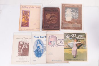 Antique Treasury Of Music Book W/6 Booklets Of Sheet Music