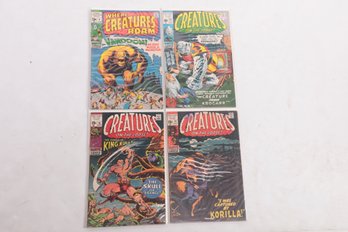 Lot Of 4 1970's Horror Comic Books Creatures On The Loose 10 12 13 Where Creatures Roam 4