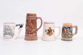 Grouping Of 4 Vintage Steins