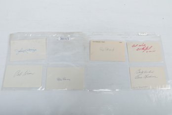 Ewell Blackwell , Roger Peckinpaugh   Signature And Others On Index Cards