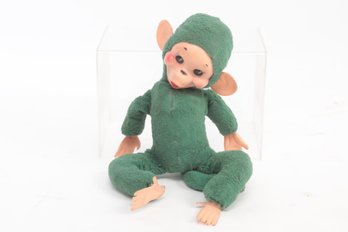 Vintage Green Monkey Stuffed Animal