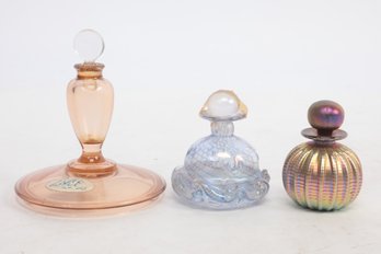 Group Of 3 Vintage Vanity Perfume Bottles - Two Signed On The Bottom See Pics