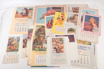 Large Grouping Of 1950s 'Thos D Murphy Co.' Art Calendar Samples (large Size)
