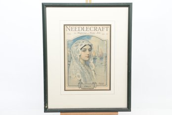 Vintage Framed Needlecraft Magazine: From June 1930, Featuring Miss Italy