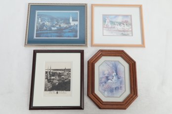 4 Framed Prints: 2 Artist Signed Lithographs & 2 Prints
