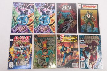 Lot Of 8 Comic Books All Signed 4 Of Them With COA Ff Superman Iron Man