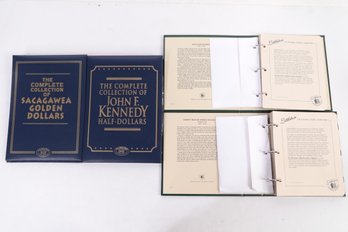 Coin Binders: 2 Morgan Dollars, JFK 1/2 Dollars & Sacagawea Golden Dollars (All Empty)