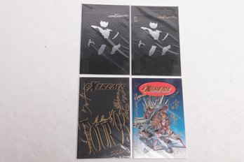 Lot Of 4 Comic Books Signed Extreme And Shadowhawk