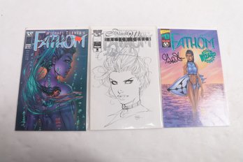 Lot Of 3 Fathom Comic Books Signed