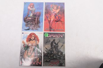 Lot Of 4 DAWN Comic Books Signed