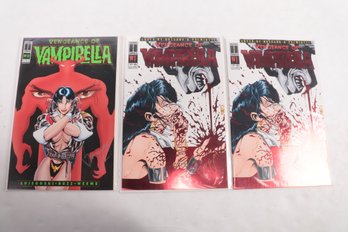 Lot Of 3 Signed Vengeance Of Vampirella Comic Books With COA