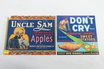 BLACKS/GAMBLING Dont Cry Brand Louisiana Sweet Potatoes Label