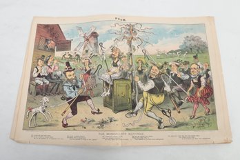 Color Plate:  F. Opper Monopolists May-Pole Puck April 29, 1885