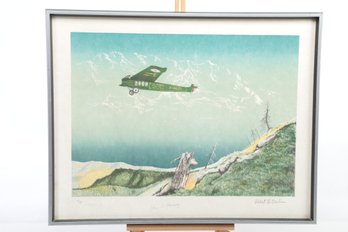 Robert E Carlin  Signed In Pencil AP 22/50 Litho Print Army Services Plane