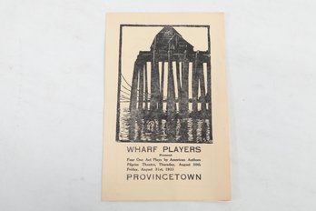 Theater Ephemera :  Wharf Players,  Provincetown 1923