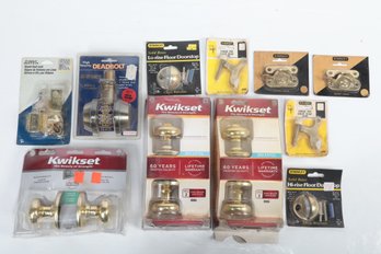 Grouping Of New Kwikset Door Knobs, Dead Bolts, & More