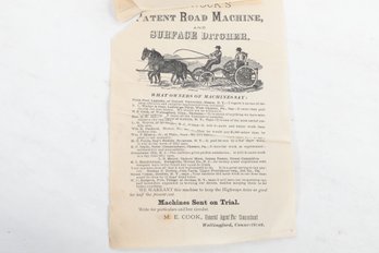 1880 Broadside Ads Pennocks Road Machine Wallingford