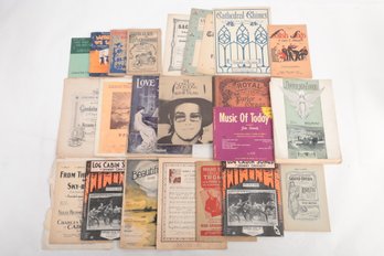 Group Of Vintage Sheet Music Books Including Elton John, Johnny Crockett & More