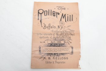 The Roller Mill. Illustrated Periodical April 1886 Buffalo, N.Y. : A.B. Kellogg