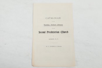 (Reading Habits) Albany, N. Y. Catalogue Sunday School Library