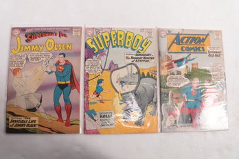 Lot Of 3 10 Cent Dc Comic Books Superboy 87 Jimmy Olsen 40 Action 270