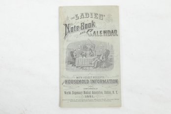 1881 The Ladies Note-Book And Calendar With Receipts & Household Info Buffalo NY