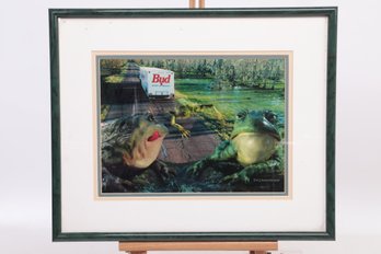 Anheuser-Busch 'Bud Frogs' Animated Art Framed Cel  With 297/2000 COA 1995